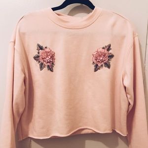 vintage rose crop sweater